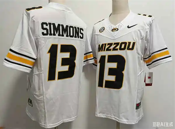 Missouri Tigers #13 Austin Simmons Nike White F.U.S.E. College Football Game Jersey
