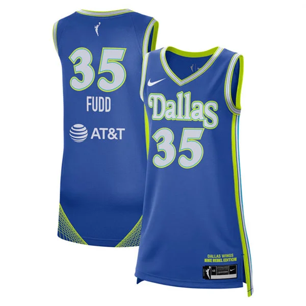 Unisex Dallas Wings #35 Azzi Fudd Nike Blue Victory Jersey - Rebel Edition
