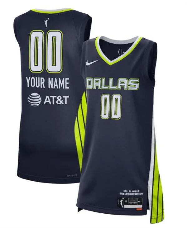 Dallas Wings Custom Navy Explorer Edition Personal Jersey