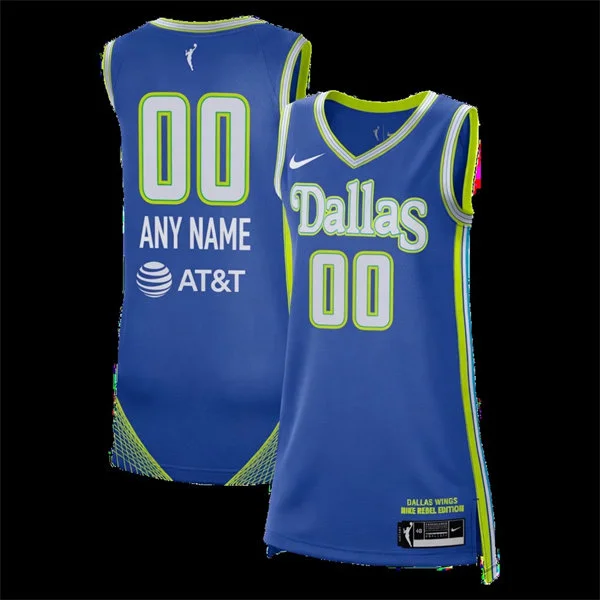 Dallas Wings Custom Blue Rebel Edition Personal Jersey