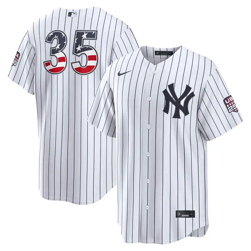 Men's New York Yankees #35 Cody Bellinger Nike White USA 250 Fourth of July Home Stadium Jersey