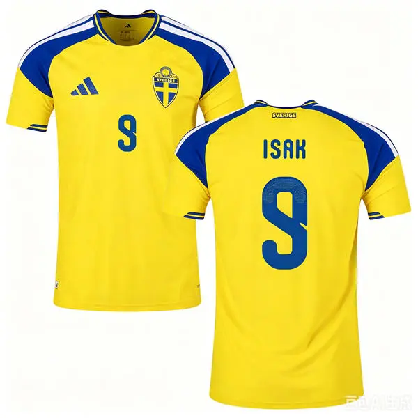 Mens Sweden National Team #9 Alexander Isak Home Yellow 2026 FIFA World Cup Soccer Jersey