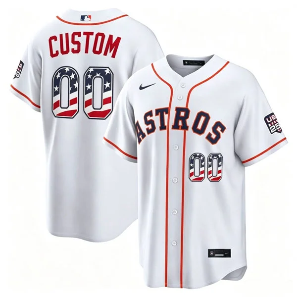Houston Astros Custom  Nike White USA 250 Fourth of July Home Stadium Jersey