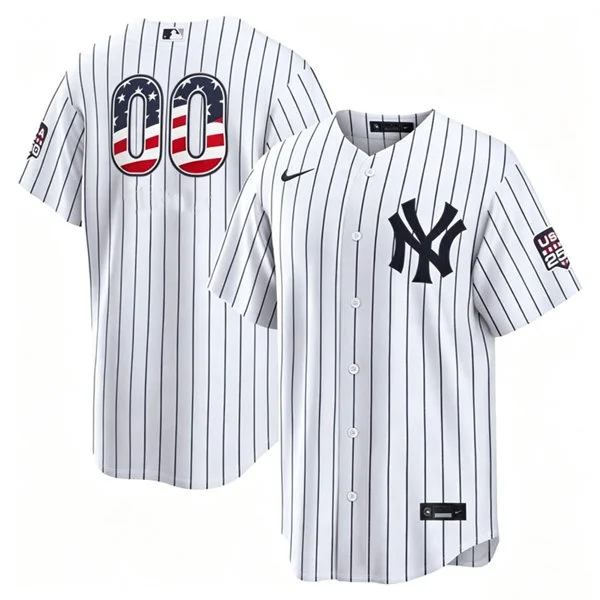 New York Yankees Custom Nike White USA 250 Fourth of July Home Stadium Jersey