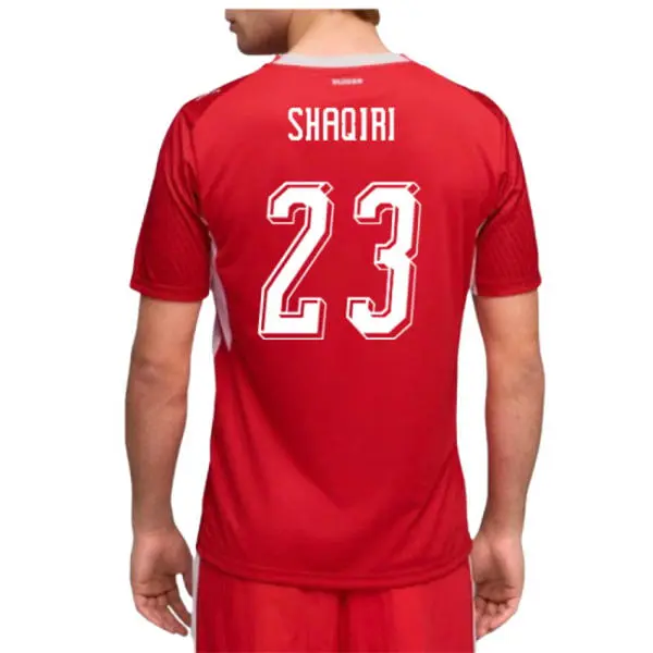 Mens Switzerland National Team #23 Xherdan Shaqiri Hom Red 2026 FIFA World Cup Soccer Jersey