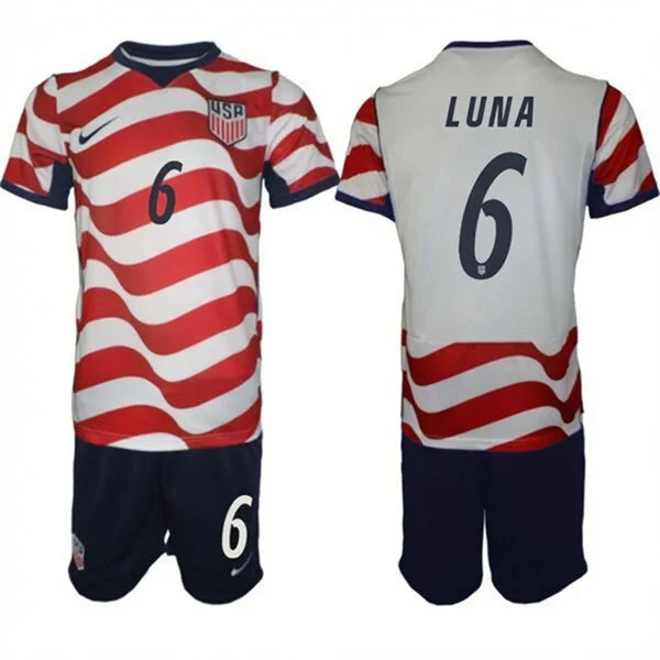 Mens USA National Team #6 Diego Luna Home White 2026 FIFA World Cup Soccer Jersey Kit