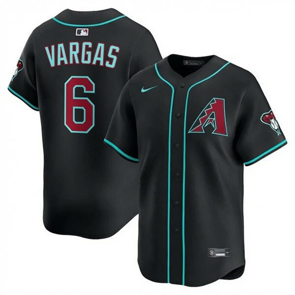Mens Arizona Diamondbacks #6 Ildemaro Vargas Nike Black Alternate Limited Jersey
