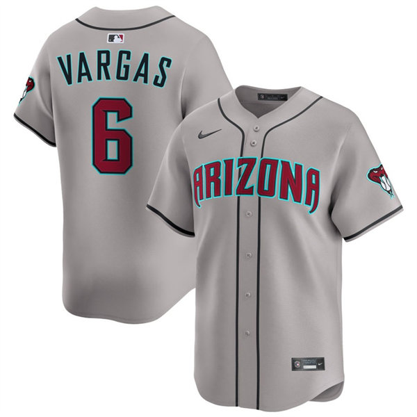 Mens Arizona Diamondbacks #6 Ildemaro Vargas Nike Gray Road Limited Jersey