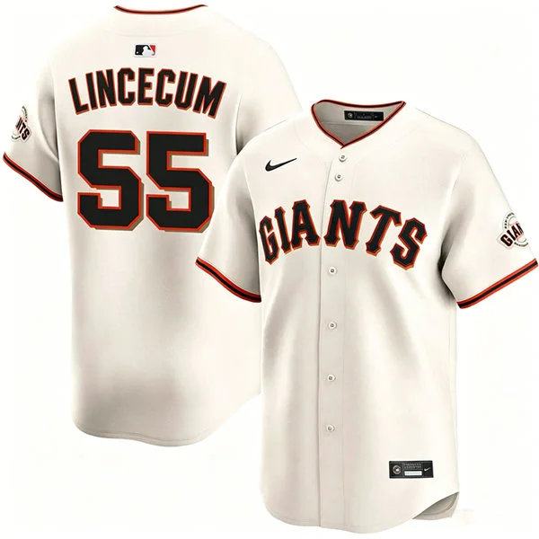 Mens San Francisco Giants Retired Players #55 Tim Lincecum Nike Cream Home Limited Jersey