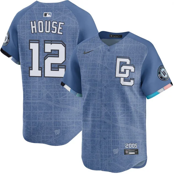 Men's Washington Nationals #12 Brady House Nike Blue 2025 City Connect 2.0 Limited Jersey