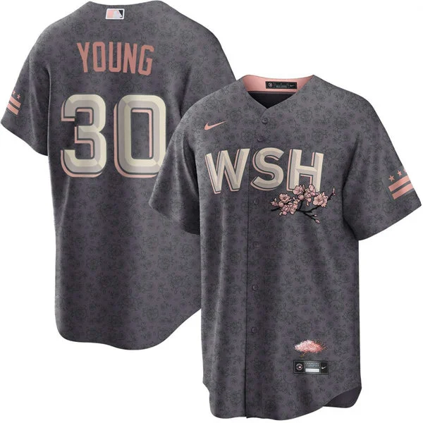 Men's Washington Nationals #30 Jacob Young Nike Charcoal City Connect Limited Jersey