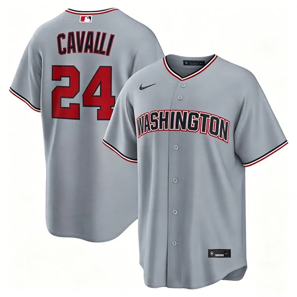 Men's Washington Nationals #24 Cade Cavalli Nike Road Gray Limited Jersey