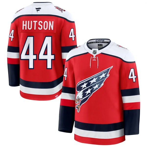 Men's Washington Capitals #44 Cole Hutson  Red Screaming Eagle Alternate Premium Jersey