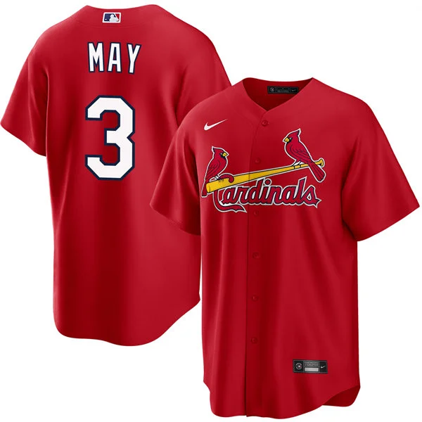 Men's St. Louis Cardinals #3 Dustin May Nike Red Alternate Limited Jersey