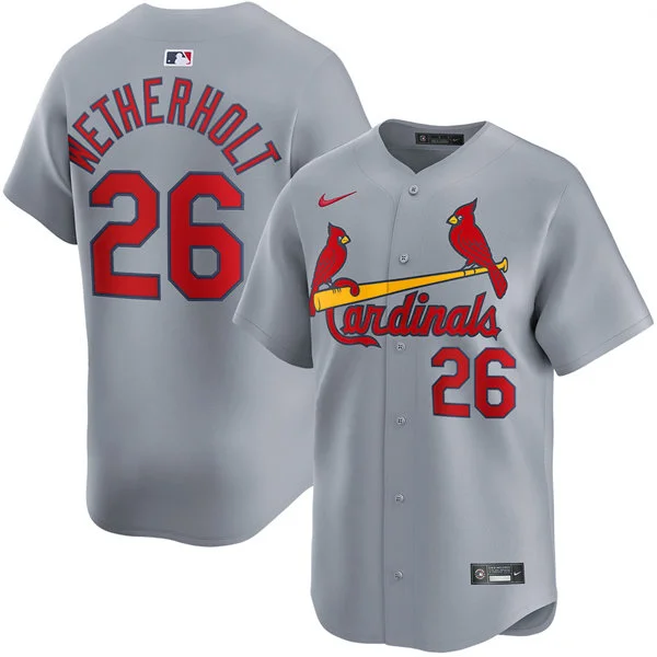 Men's St. Louis Cardinals #26 JJ Wetherholt Nike Gray Road Limited Limited Jersey