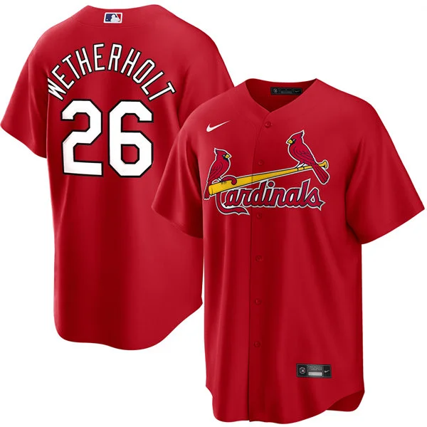 Men's St. Louis Cardinals #26 JJ Wetherholt Nike Red Alternate Limited Jersey