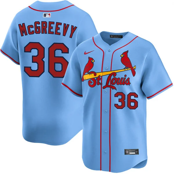 Men's St. Louis Cardinals #36 Michael McGreevy Nike Light Blue Alternate Limited Jersey