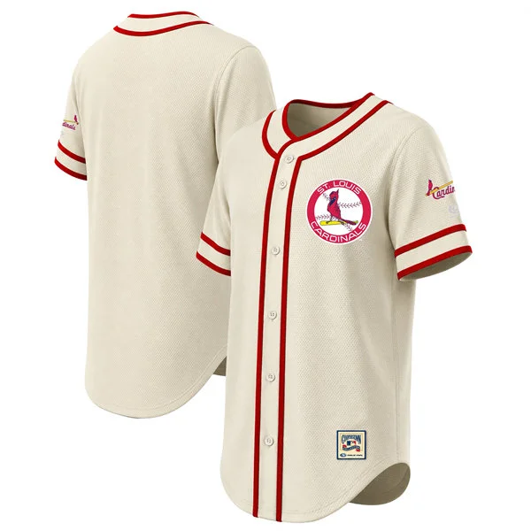 St. Louis Cardinals Custom Natural Throwback Fashion Jersey