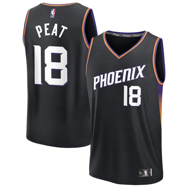 Youth Phoenix Suns #18 Koa Peat Black Statement Edition Swingman Jersey