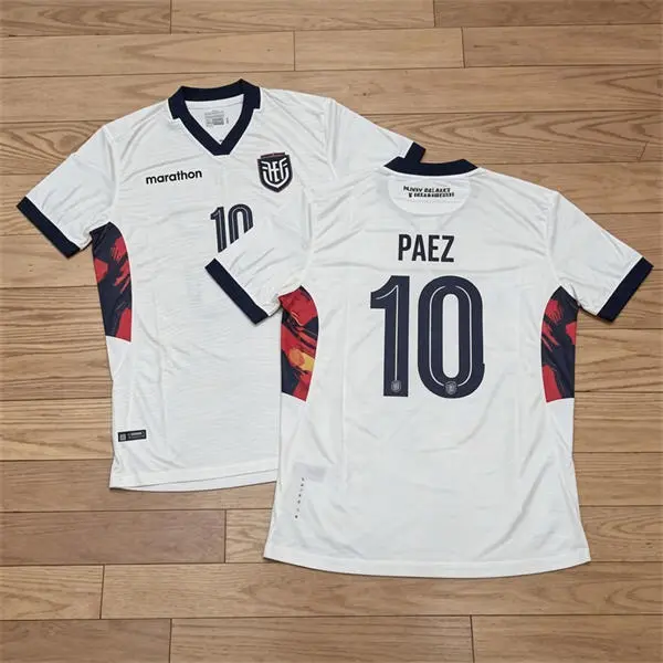 Mens Ecuador National Team #10 Kendry Paez White Third 2026 FIFA World Cup Soccer Jersey