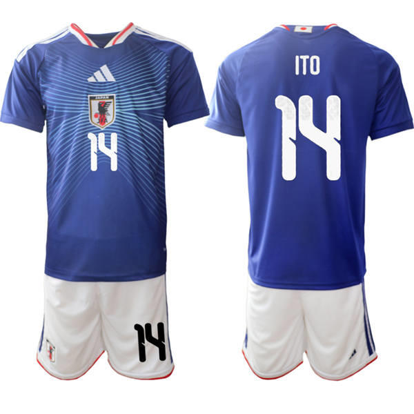 Mens Japan National Team #14 Junya Ito Home Blue 2026 FIFA World Cup Soccer Jersey Kit