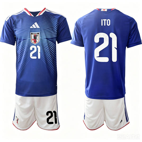 Mens Japan National Team #21 Hiroki Ito Home Blue 2026 FIFA World Cup Soccer Jersey Kit