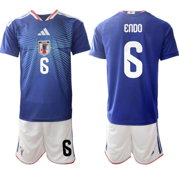 Mens Japan National Team #6 Wataru Endo Home Blue 2026 FIFA World Cup Soccer Jersey Kit
