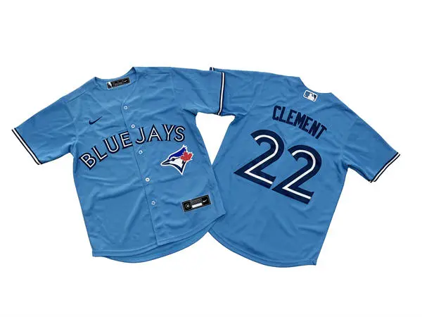 Youth Toronto Blue Jays #22 Ernie Clement Nike Powder Blue Alternate Limited Player Jersey
