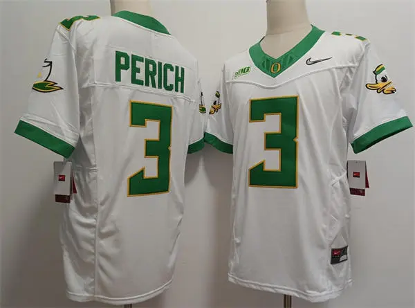 Oregon Ducks #3 Koi Perich White MIGHTY OREGON Football F.U.S.E.Limmited Jersey