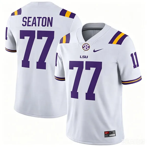 LSU Tigers #77 Jordan Seaton white F.U.S.E. Limited College Football Game Jersey