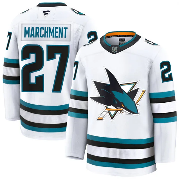 Mens San Jose Sharks #27 Mason Marchment Fanatics White Away Premium Jersey