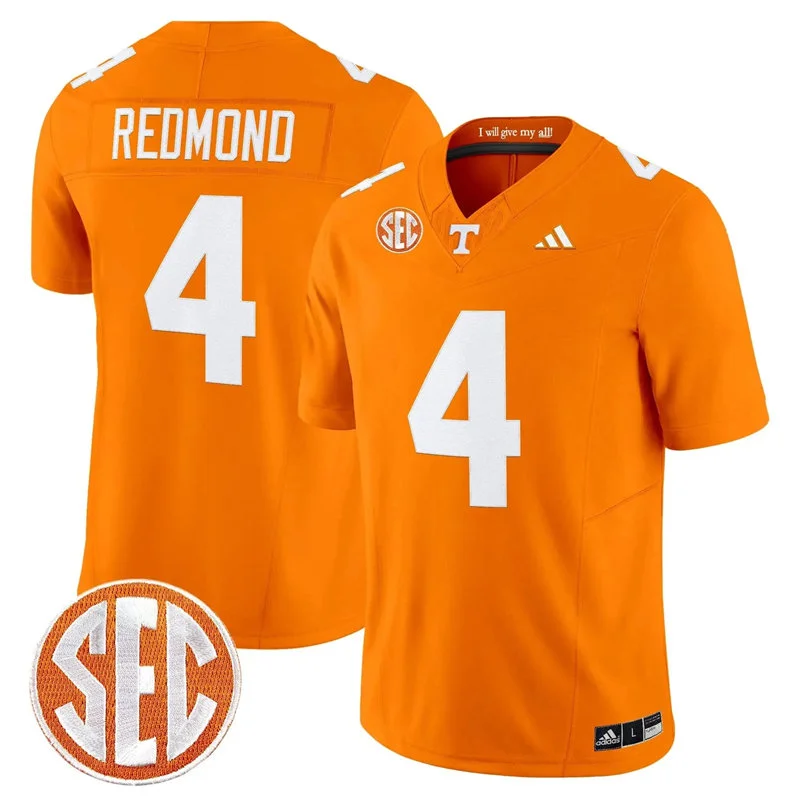 Tennessee Volunteers #4 Ty Redmond 2026 Adidas Orange Football Game Jersey