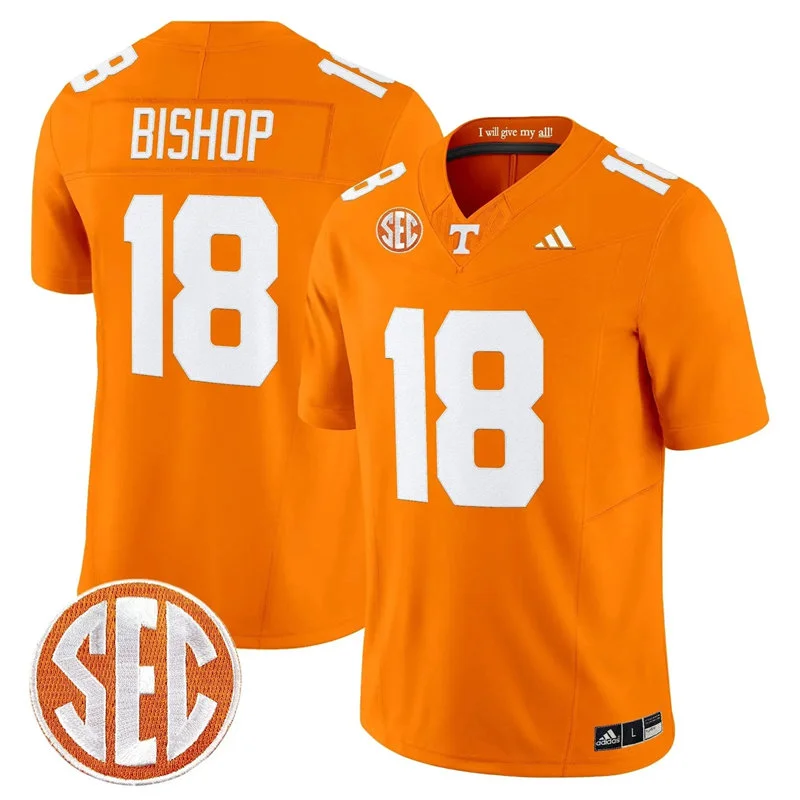 Tennessee Volunteers #18 DeSean Bishop 2026 Adidas Orange Football Game Jersey