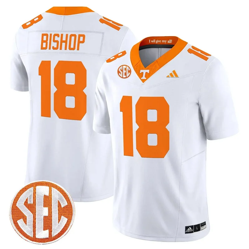 Tennessee Volunteers #18 DeSean Bishop 2026 Adidas White Football Game Jersey