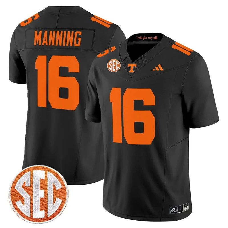 Tennessee Volunteers #16 Peyton Manning 2026 Adidas Dark Mode Black Football Game Jersey