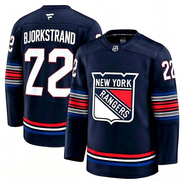 Mens New York Rangers #22 Oliver Bjorkstrand Fanatics Navy Alternate Premium Jersey