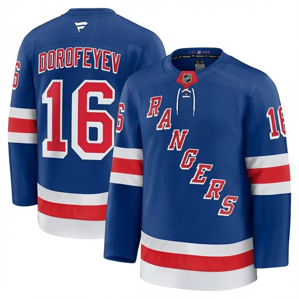 Mens New York Rangers #16 Pavel Dorofeyev Fanatics Royal Home Premium Jersey