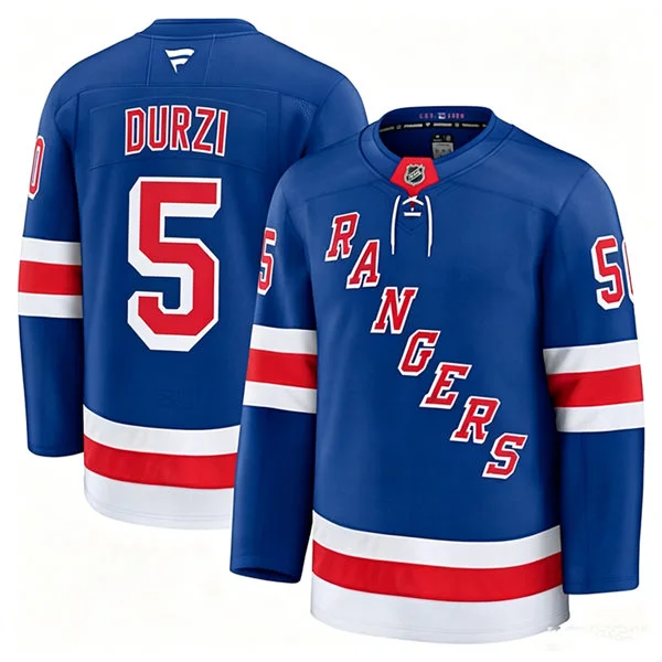 Mens New York Rangers #5 Sean Durzi Fanatics Royal Home Premium Jersey
