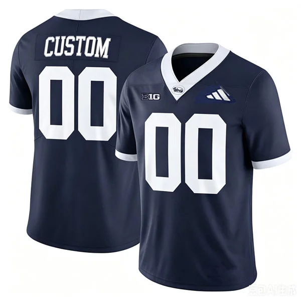 Penn State Nittany Lions Custom Adidas Navy Retro Generations of Greatness Football Jersey