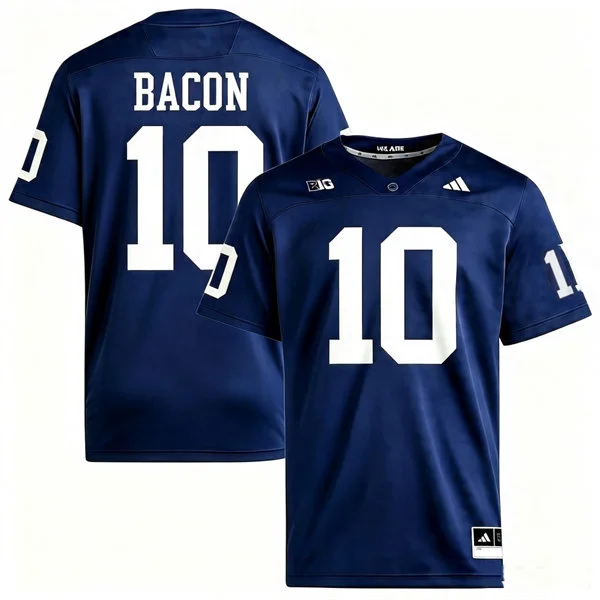 Penn State Nittany Lions #10 Caleb Bacon 2026 Adidas Navy with Name Football Jersey 
