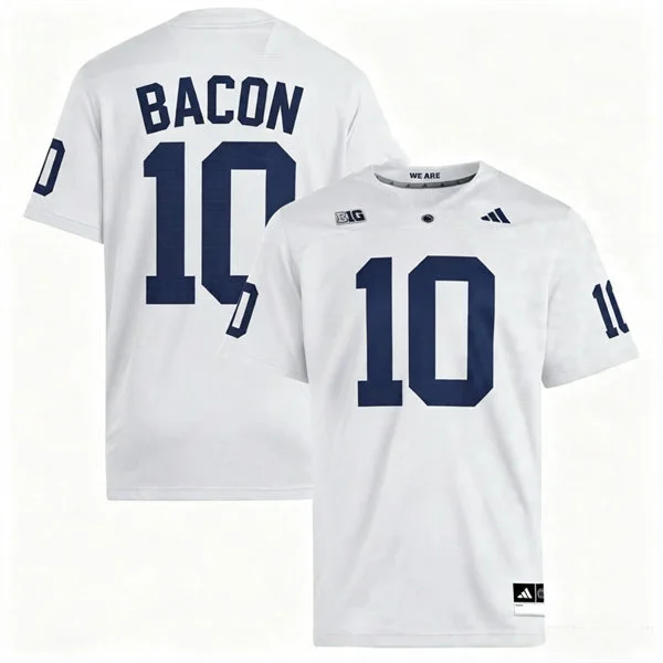 Penn State Nittany Lions #10 Caleb Bacon 2026 Adidas White with Name Football Jersey 