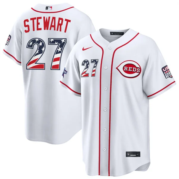 Mens Cincinnati Reds #27 Sal Stewart Nike White 2026 All-Star Edition Stars & Stripes Stadium Jersey