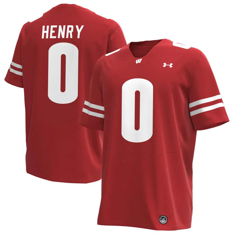 Wisconsin Badgers #0 Tyrell Henry Cardinal College Football Game Jersey