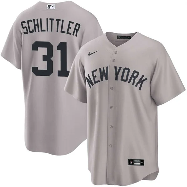 Men's New York Yankees #31 Cam Schlittler Nike Gray With Name Away Limited Jersey