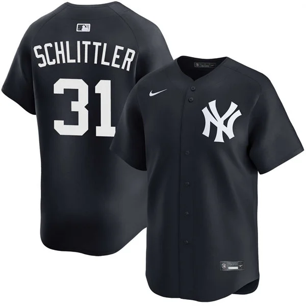 Men's New York Yankees #31 Cam Schlittler Nike Navy NY Alternate With Name Limited Jersey