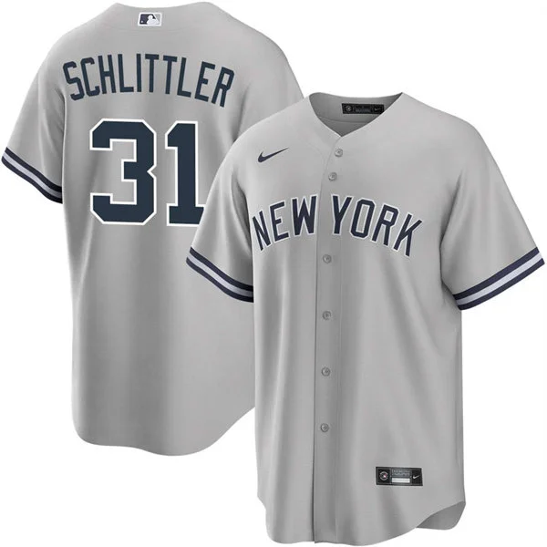 Men's New York Yankees #31 Cam Schlittler Nike 2022 Gray With Name Limited Jersey