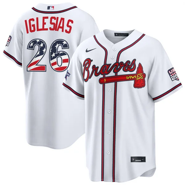 Mens Atlanta Braves #26 Raisel Iglesias Nike White 2026 All-Star Edition Stars & Stripes Stadium Jersey