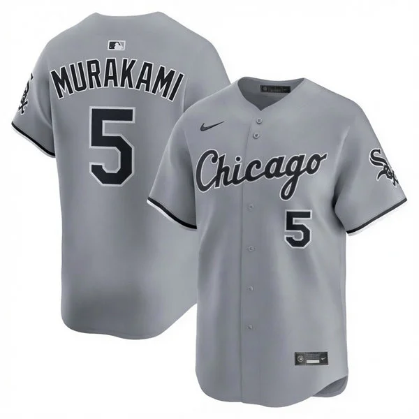 Mens Chicago White Sox #5 Munetaka Murakami Nike Gray Road Limited Jersey