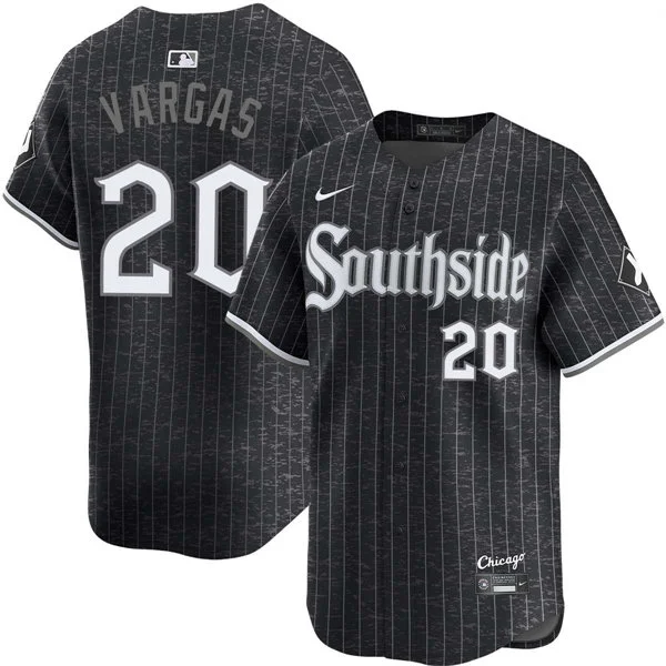 Mens Chicago White Sox #20 Miguel Vargas Nike Black City Connect Limited Jersey