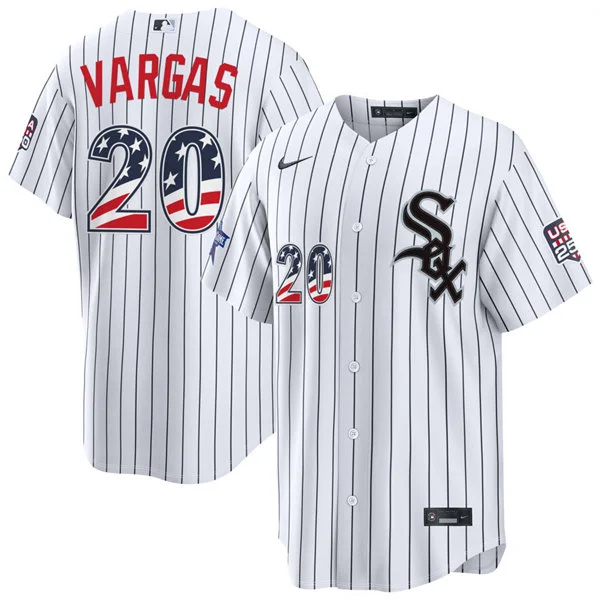 Mens Chicago White Sox #20 Miguel Vargas Nike White 2026 All-Star Edition Stars & Stripes Stadium Jersey